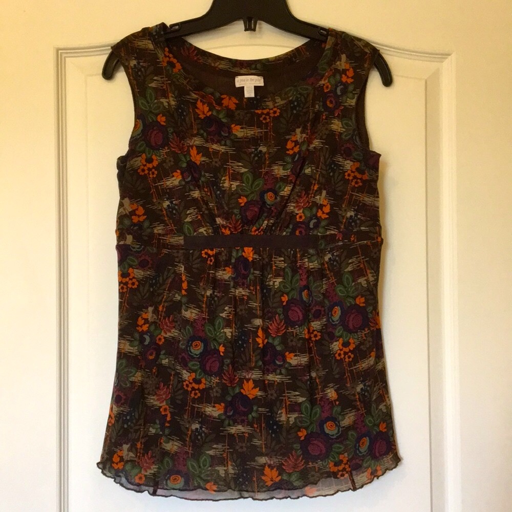 Pea in the Pod Sleeveless maternity blouse, size M